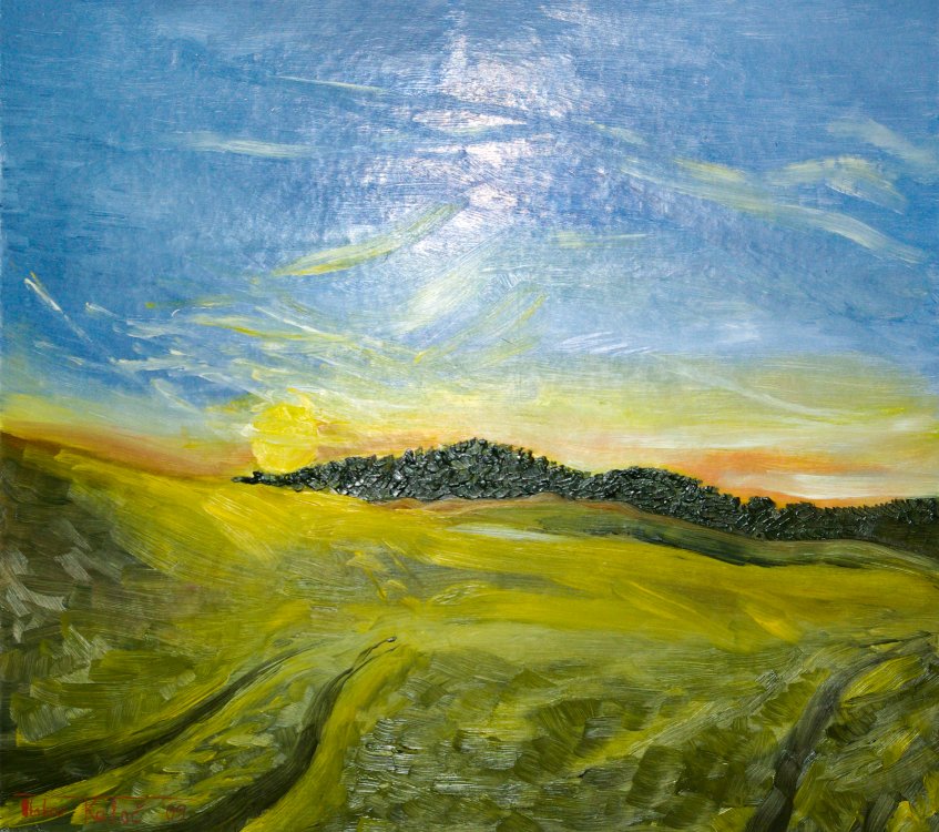2009  — (13) Západ slunce za RK, A,O,S, cca 44x50cm